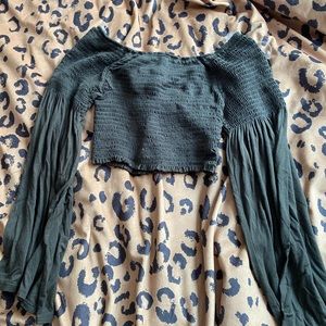 Off shoulder, bell sleeved crop top!